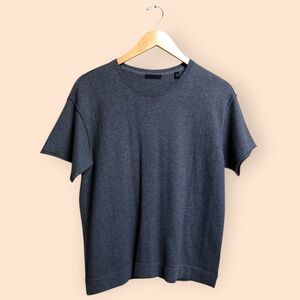 ATM Anthony Thomas Melillo Cotton Cashmere Sweater Tee Heather Charcoal Medium